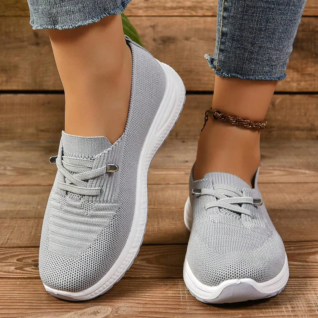 Sneakers Dam Slip On Breda Tår Gråa