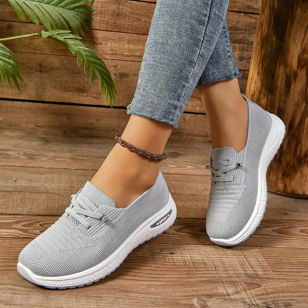 Sneakers Dam Slip On Breda Tår Gråa